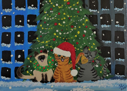 Aceo mini art print cats - print*, &