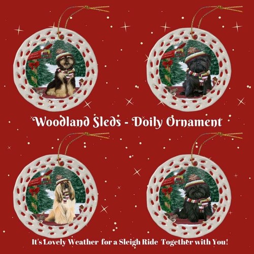 Woodland sled dog - sled, doily