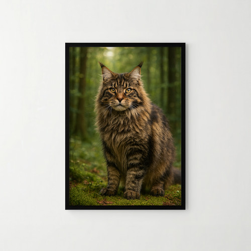 Cat print maine coon - cat,