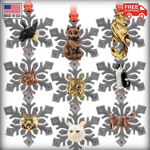 Pewter cat snowflake - cat,